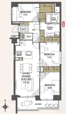 �Q�n���O���s�쒬1���ڂ̒��Ã}���V�����̊Ԏ��}�i�̂P�}���V�����j